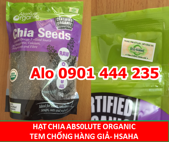 Hạt Chia Úc Absolute Organic tím xanh 1kg HSaHa Shop