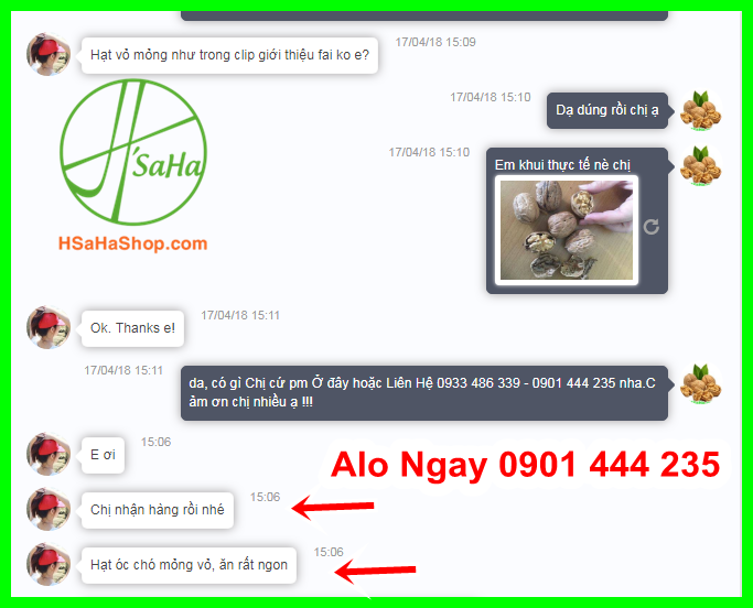 Chị Trâm khen hạt óc chó vàng nguyên vỏ HSaHa ngon, vỏ mỏng